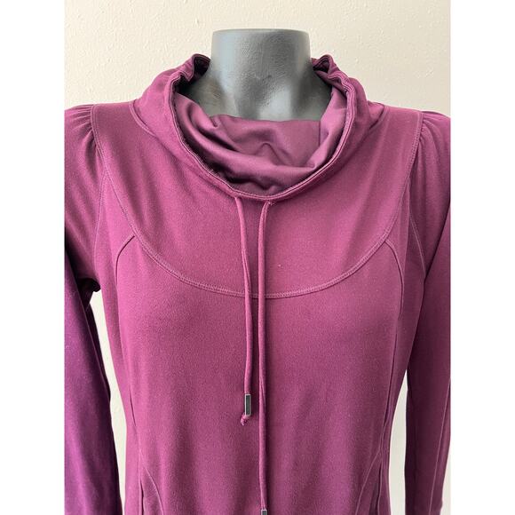Prana Cornelia Pullover Sweatshirt Sz M Funnel Neck Maroon Loungewear activewear - Picture 8 of 9